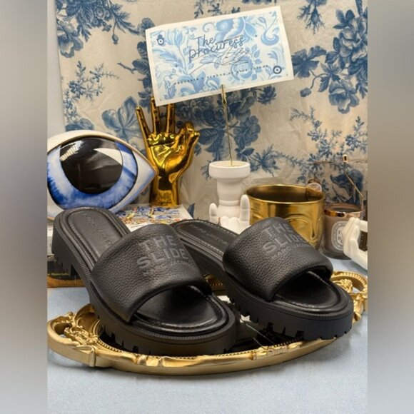 🆕 MARC JACOBS 🧿 NWOB The Lug Sole Slide, Black Leather - Sz 39 US 9 - Picture 3 of 13
